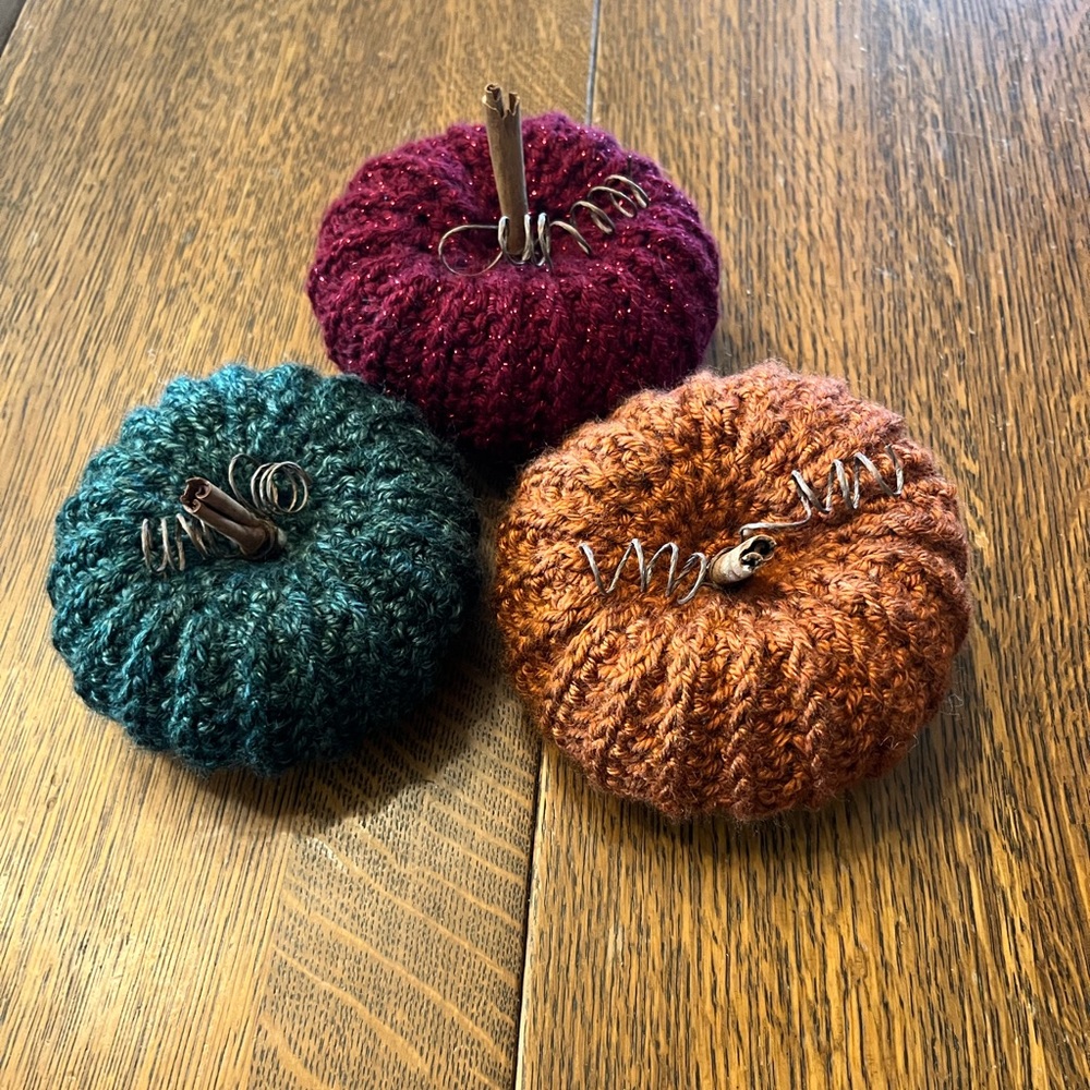 Set of Three Handmade Mini Pumpkins
